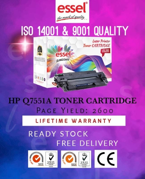 Q7551A (51A) HP toner cartridge (ISO Quality) Toner Cartridges Kuala Lumpur (KL), Malaysia, Selangor Supplier, Reseller, Supply, Supplies | Esseline Worldwide Distribution Sdn Bhd