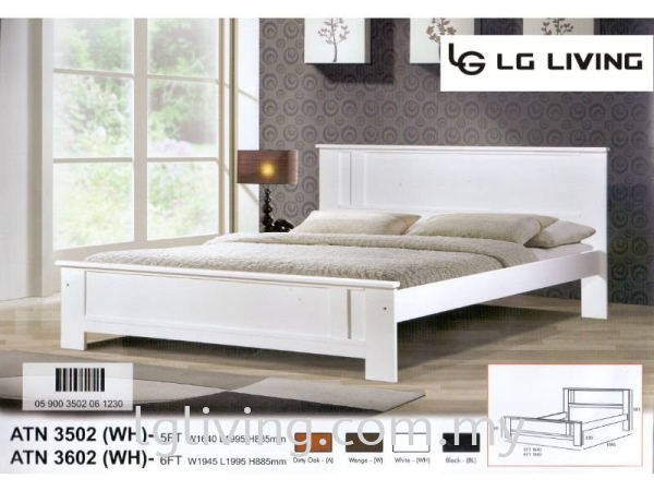 ATN 3502 WOODEN BED FRAME Wooden Bed BED BEDROOM Penang, Malaysia Supplier, Suppliers, Supply, Supplies | LG FURNISHING SDN. BHD.