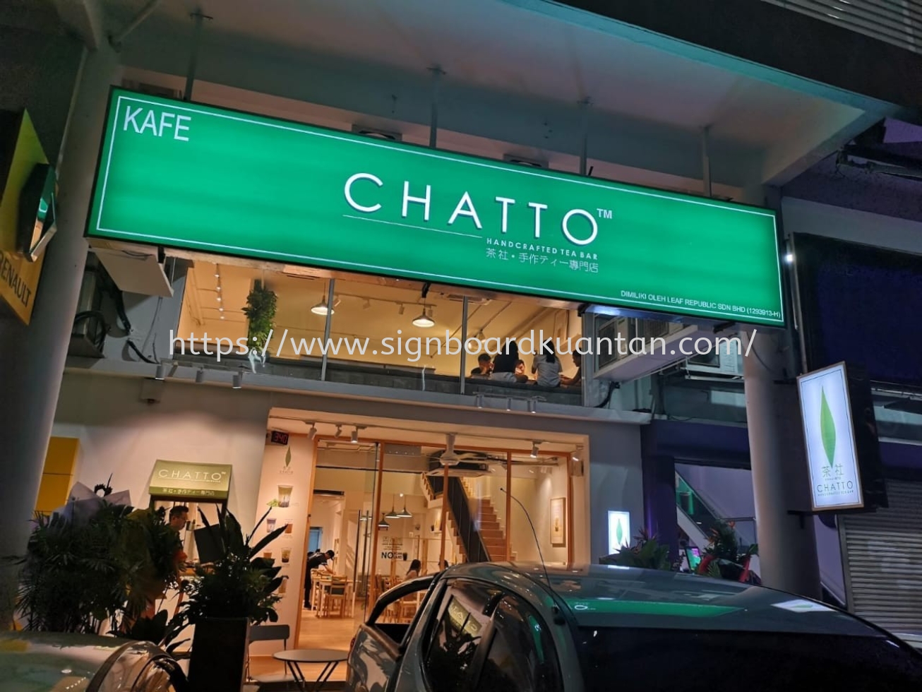 CHATTO LIGHTBOX SIGNBOARD WITH 3D LED FRONTLIT SIGNAGE AT KUANTAN AIR PUTIH