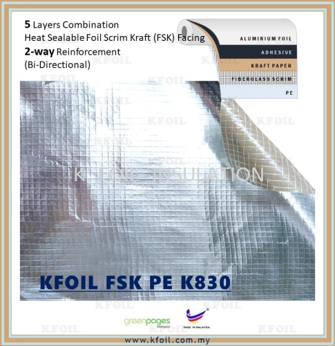 FSK PE K830 (1.25 x 2000m) Foil Scrim Kraft with PE