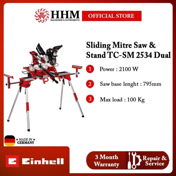EINHELL Sliding Mitre Saw 10 Inch TC-SM 2534 Dual (With Stand / Mitre Saw  ONLY) Sliding