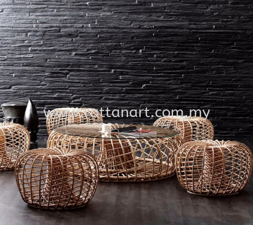 RATTAN COFFEE TABLE