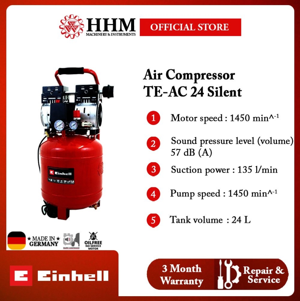 EINHELL Silent Vertical Type Air Compressor (TE-AC 24 SILENT