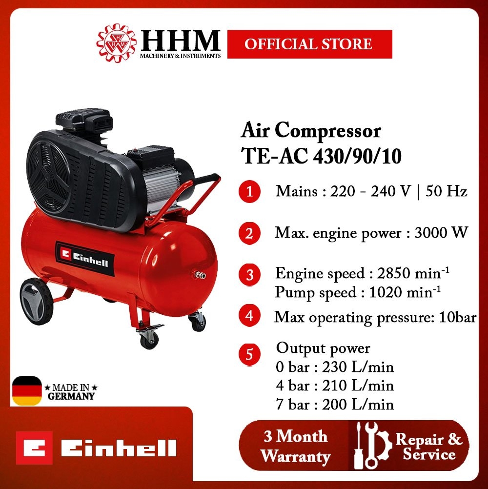 EINHELL 4HP Belt-Driven Air Compressor (TE-AC 430/90/10) Air Compressor Air  Tools Kuala