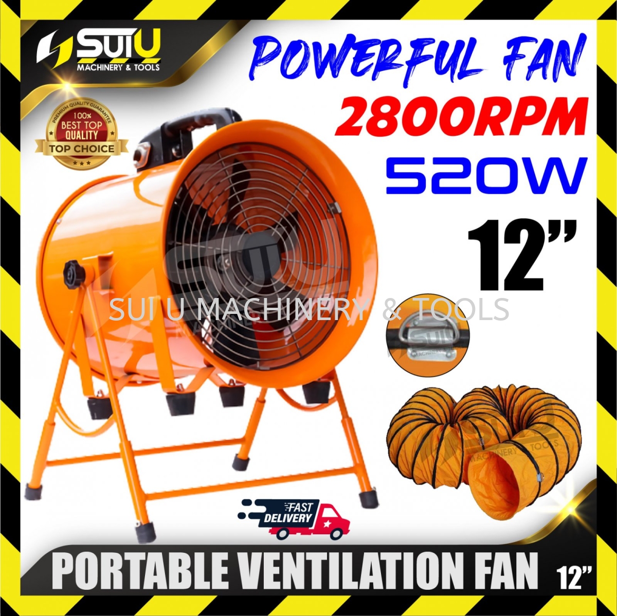 12" Portable Ventilation Fan 520W with 5M Dust Hose Duct Fan Fan Kuala  Lumpur (KL), Malaysia,