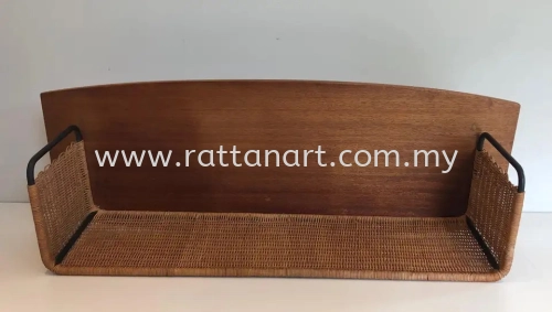 WOODEN RATTAN SHELF