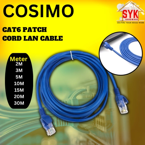 SYK Cosimo CAT6 Lan Cable Patch Cord Internet Cable Router Computer Laptop Modem High Speed Network Wire