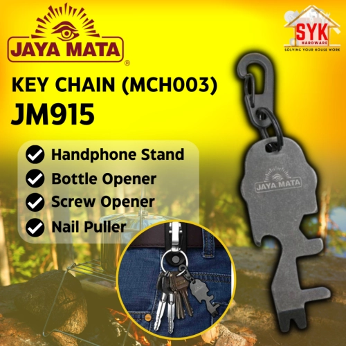 SYK Jaya Mata JM915 MCH003 Multifunctional Keychain Pocket Holder Handphone Stand Screw Opener Bottle Opener Nail Puller