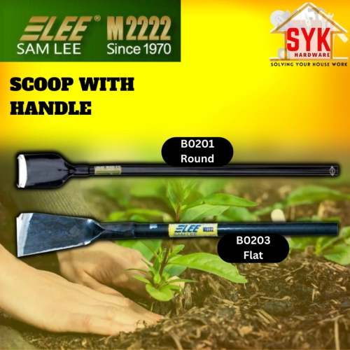 SYK Samlee B0201 B0203 Scoop With Handle Gardening Tools Outdoor Penggali Lubang Kebun Tanah Hulu Besi