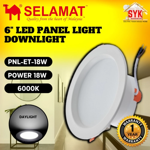 SYK Selamat PNL-ET-18W 18W 6" 6000K Round LED Panel Light Daylight Downlight Home Room Ceiling Lamp Lighting Home Decor