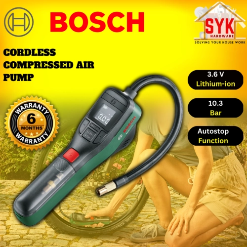 SYK Bosch Cordless Compressed Air Pump Inflator Multipurpose Ball Bike Tyres Easy Hand Pump Pam Tayar 0 603 947 080