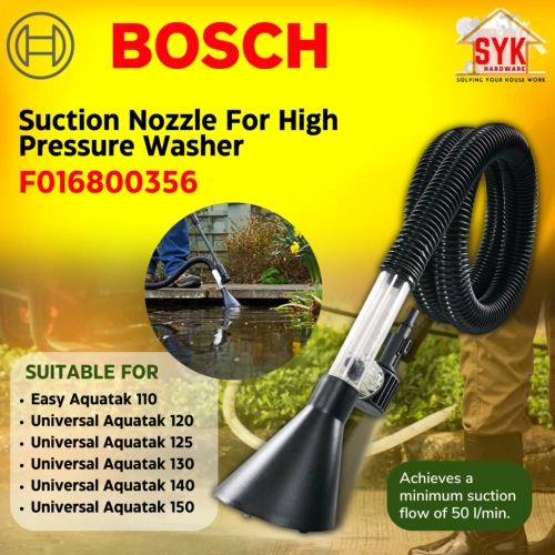 SYK BOSCH F016800356 1Pcs Suction Nozzle For Aquatak AQT High Pressure Washer Cleaner Muncung Sedutan