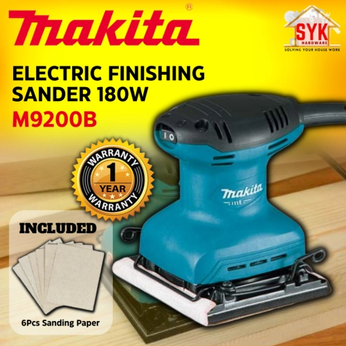 SYK MAKITA M9200B 7" 180W Electric Finishing Sander Wood Sanding Machine Sand Paper Machine Mesin Kertas Pasir