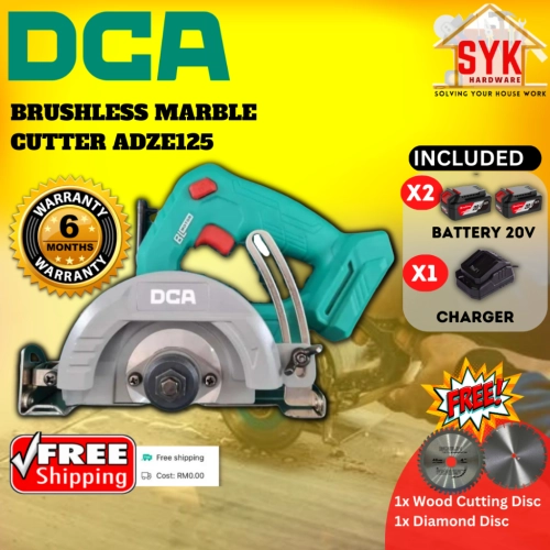 SYK Free Shipping DCA ADZE125 Cordless Brushless Marble Wood Cutter Machine Battery Mesin Potong Kayu Bateri