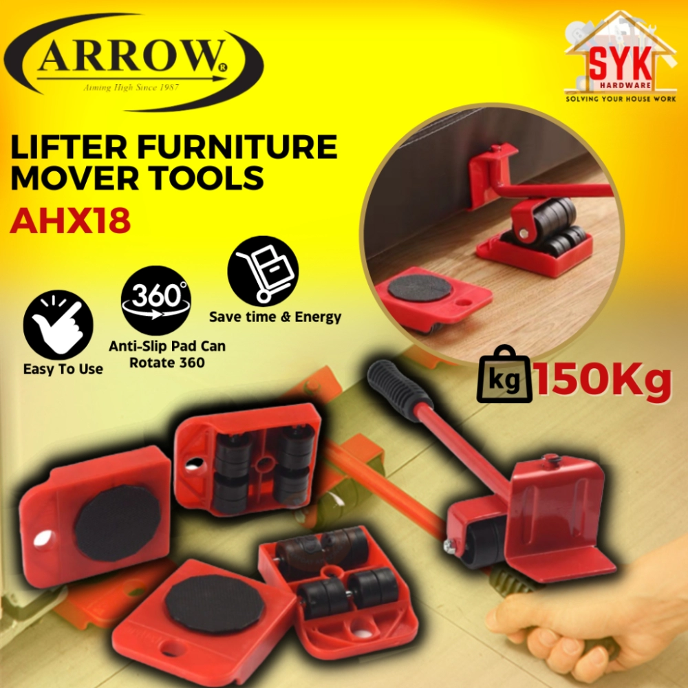 SYK ARROW AHX18 150Kg Furniture Lifter Tool Mover Bed Sofa Washing Machine Furniture Mover Lifter Set Alat Pindah Barang