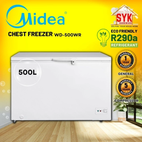 SYK Midea Chest Freezer WD-500WR 500L Deep Freezer Frezer Peti Sejuk Beku Peti Freezer Murah Frezzer