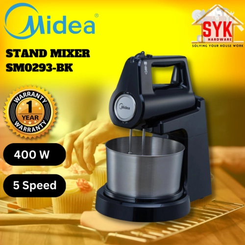 SYK Midea SM0293-BK MSM-400BL Stand Mixer Cake Dough Bread Electric Mixer Kitchen Appliances Electrik Pengadun