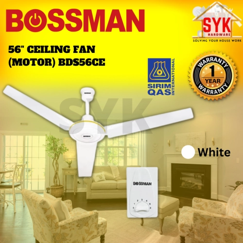 SYK Bossman BDS56CE 56 Inch Ceiling Fan Motor 3 Blade Fan Electric Control regulator Ceiling Fan Kipas Ceiling