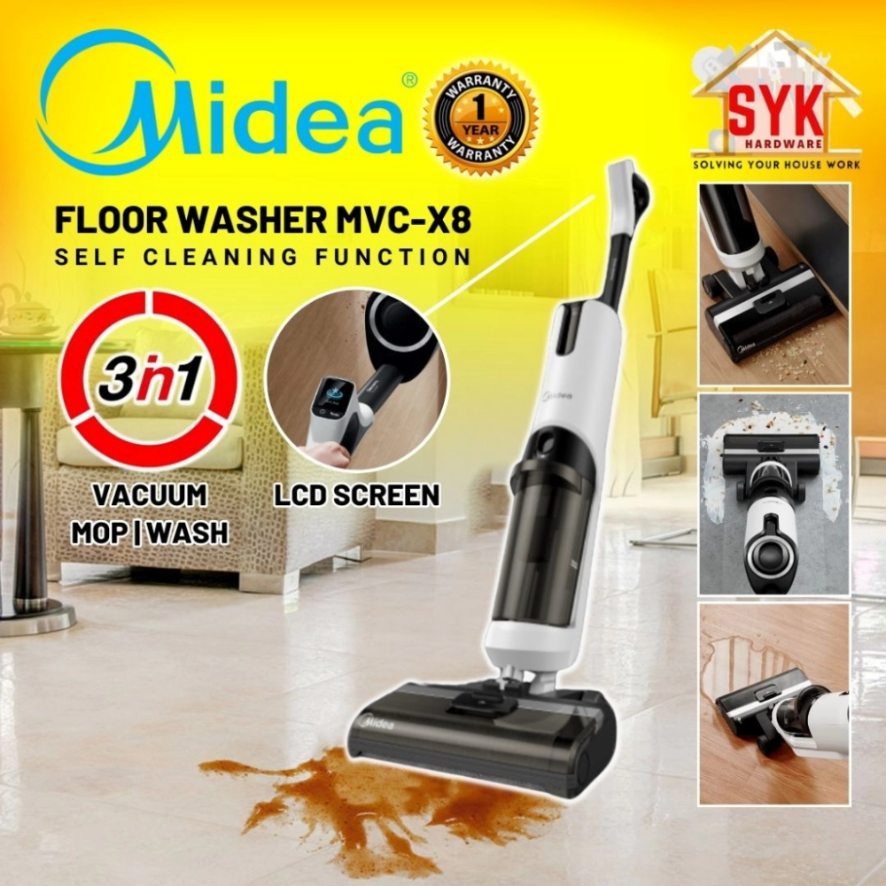 SYK Free Shipping Midea Vacuum Cleaner MVC-X8 X6 Floor Washer Handheld  Vacuum Mop Vacum Rumah Vakum Cleaner Stick Home Appliances Negeri Sembilan,  Malaysia Supplier, Seller, Provider, Authorized Dealer | JUN SENG TRADING
