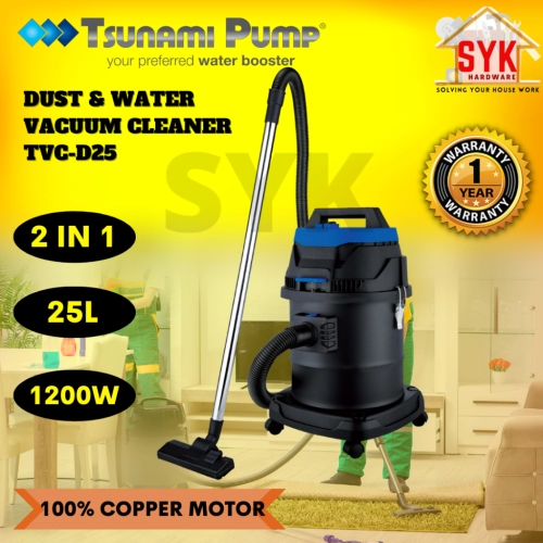 SYK Tsunami Pump TVC-D25 2 In 1 Wet & Dry Industrial Vacuum Cleaner Home Appliances Mesin Penyedut Habuk 25L