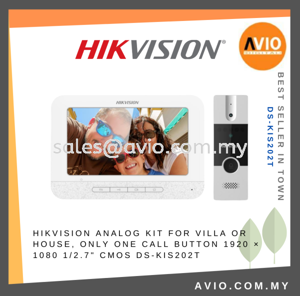 Hikvision 4 Wire 2MP 7 Inch Screen Video Intercom Analog Kit Villa House 2 Way Audio DS-KB2411T-IM DS-KH2220 DS-KIS202T VDP VIDEO INTERCOM HIKVISION Johor Bahru (JB), Kempas, Johor Jaya Supplier, Suppliers, Supply, Supplies | Avio Digital
