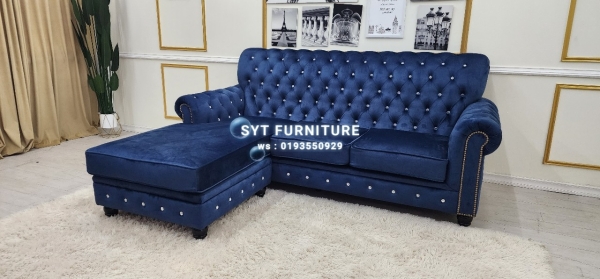 b399 L-shape custom Chesterfield Highback  Shah Alam, Selangor, Kuala Lumpur (KL), Malaysia Modern Sofa Design, Chesterfield Series Sofa, Best Value of Chaise Lounge | SYT Furniture Trading