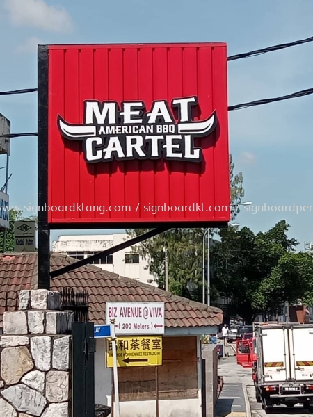 Restaurant Meat Cartel 3d Box Up Led Frontlit Lettering Logo Double Side Signage Signboard At Kuala Lumpur 3D ALUMINIUM CEILING TRIM CASING BOX UP SIGNBOARD Selangor, Malaysia, Kuala Lumpur (KL) Supply, Manufacturers, Printing | Great Sign Advertising (M) Sdn Bhd