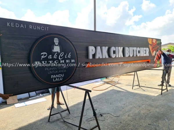 Pak Cik Butcher 3d Box Up Led Frontlit Lettering Logo Signage Signboard At Shah Alam Selangor  3D LED Signage Kuala Lumpur (KL), Malaysia Pembinaan, Pasang, Pembekal | Great Sign Advertising (M) Sdn Bhd