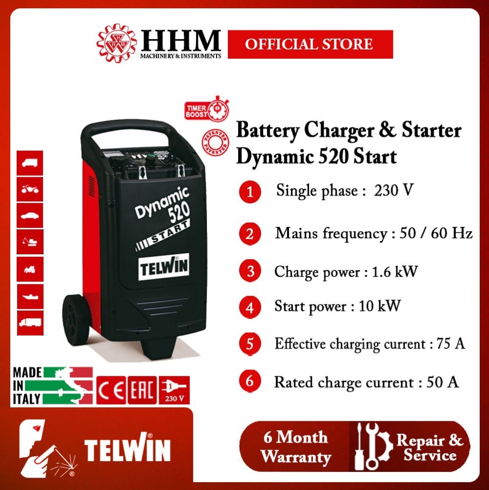 TELWIN Battery Charger and Starter Dynamic 520 Start Battery Starter &  Charger Automotive Kuala Lumpur (KL), Malaysia, Selangor, Kepong Supplier,  Suppliers, Supply, Supplies | HHM Machinery & Instruments Sdn Bhd