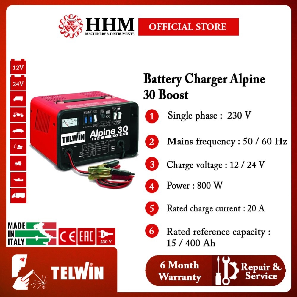 Chargeur de Batterie TELWIN Alpine 30 Boost 230V 12-24V 807547