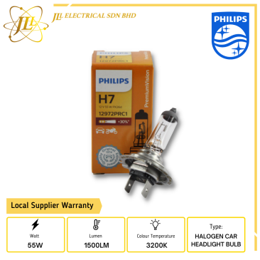 PHILIPS H7 12V 55W 1500LM 3200K PX26D 12972PRC1 HALOGEN CAR HEADLIGHT BULB