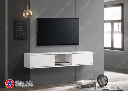 TV615999 (4'ft) White Modern Floating Wall-Mounted TV Cabinet