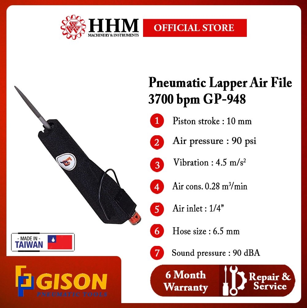 GISON Pneumatic Lapper Air File 3700 bpm (GP-948) Pneumatic Lapper Air  Tools Kuala Lumpur (KL),