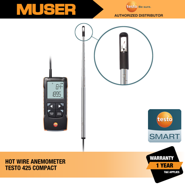 Testo 425 (0563 0425) Digital Hot Wire Anemometer with App Connection Air Flow Pressure / Air Flow / Gas Detectors Testo Kuala Lumpur (KL), Malaysia, Selangor, Sunway Velocity Supplier, Suppliers, Supply, Supplies | Muser Apac Sdn Bhd