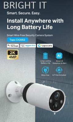 Tapo C420S2 2K Smart Wire-Free Security Camera System