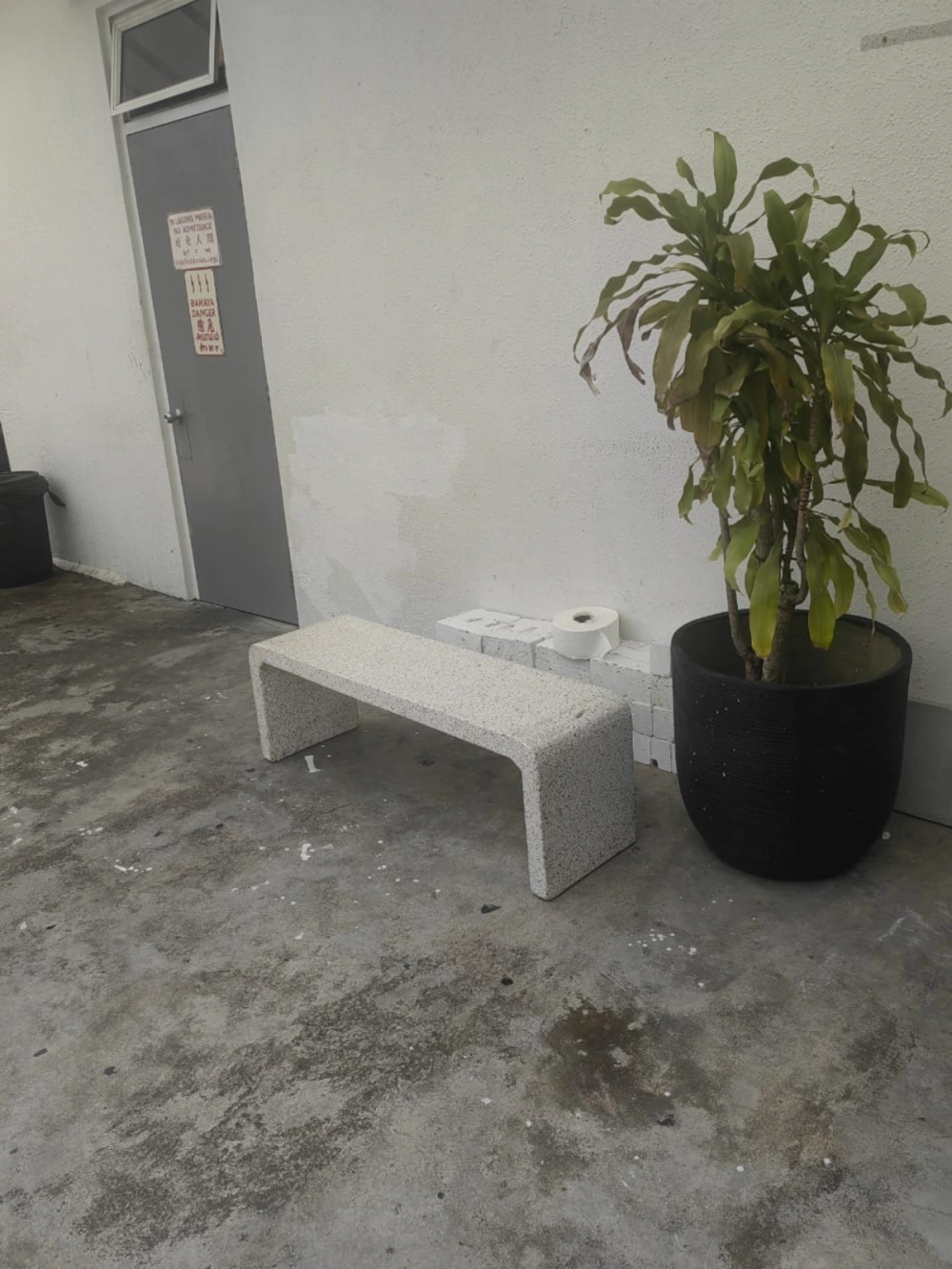 Outdoor Marble Stone Bench Chair Kerusi Batu 4ft/3ft x 16 inch 