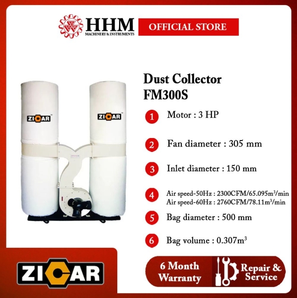 ( PRE-ORDRE 1 WKS ) ZICAR Dust Collector (FM300S) Dust Collector Workshop Equipment Vacuum Cleaner Kuala Lumpur (KL), Malaysia, Selangor, PJ Supplier, Suppliers, Supply, Supplies | HHM Machinery & Instruments Sdn Bhd