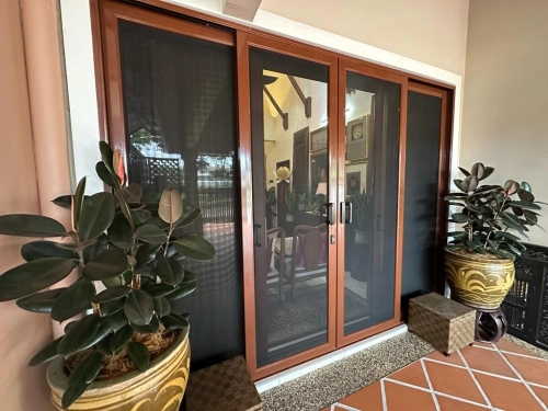 Security Stainless Steel Mosquito Wire Mesh Sliding Door @ Taman Pelangi Indah, Ulu Tiram