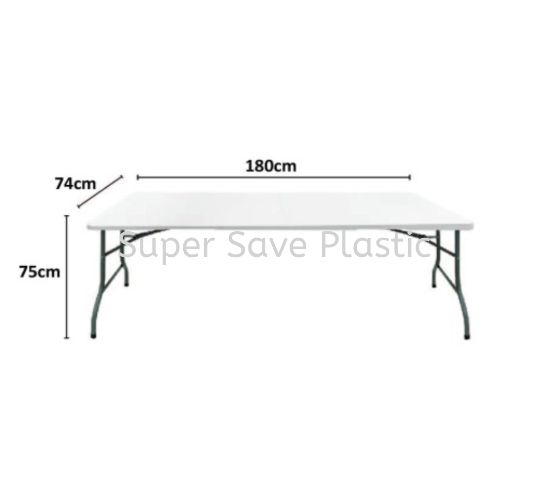 FT180W 6FT FOLIDING HALF TABLE(180X75X74CM)