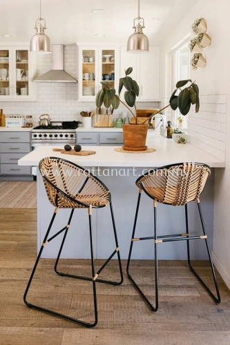 RATTAN BAR STOOL ( 2 TONE)