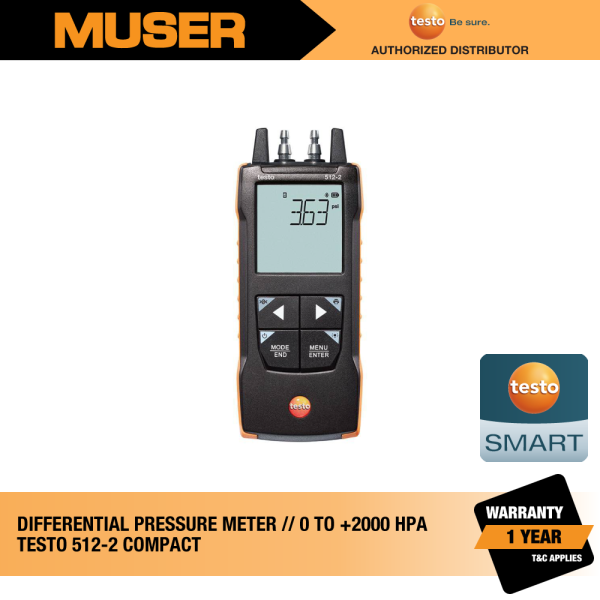 Testo 512-2 (0563 2512) Digital Differential Pressure Measuring Instrument with App Connection Differential Pressure Instrument Pressure / Air Flow / Gas Detectors Testo Kuala Lumpur (KL), Malaysia, Selangor, Sunway Velocity Supplier, Suppliers, Supply, Supplies | Muser Apac Sdn Bhd