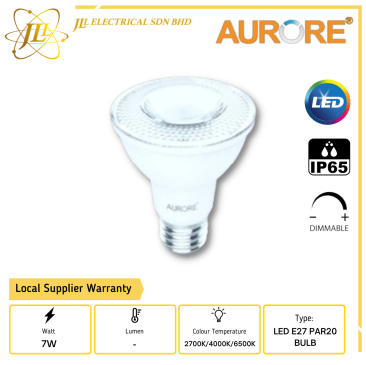 AURORE 7W 240-260VAC IP65 PAR20 DIMMABLE OUTDOOR  LED BULB [2700K/4000K/6500K]