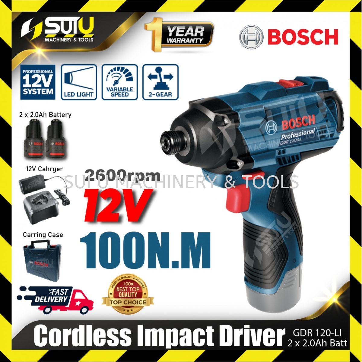 BOSCH Combo Kit A GSR 120-Li Cordless Drill + GDR 120-LI Cordless Impact  Driver