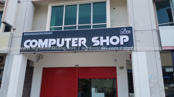 Ifix Computer Shop Aluminium Ceiling Trism Base 3D Led Frontlit Lettering Logo Signage Signboard At Bukit Tinggi Klang Aluminum Ceiling Trim Casing 3D Box Up Signboard Kuala Lumpur (KL), Malaysia Pembinaan, Pasang, Pembekal | Great Sign Advertising (M) Sdn Bhd