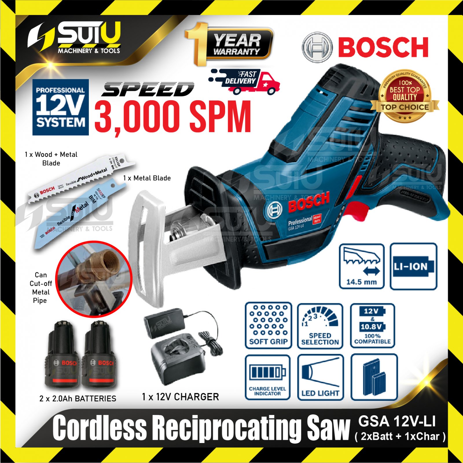 BOSCH GSA 12V LI GSA12V LI 12V Cordless Reciprocating Saw