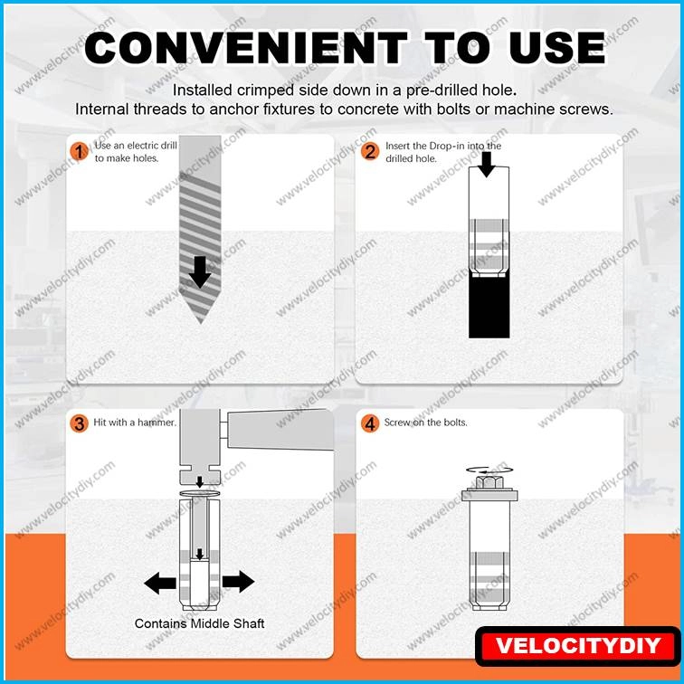 （膨胀塞）Drop-in Anchor for Solid Concrete 1/4", 5/16", 3/8", 1/2"