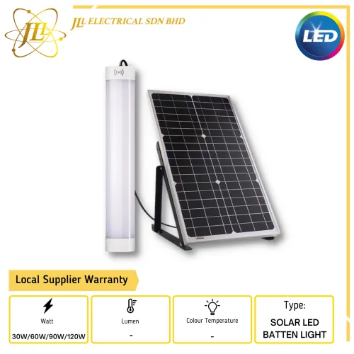 JLUX LED TRIPLE PROOF SOLAR BATTEN LIGHT 4METERS WIRE C/W MOTION SENSOR AND REMOTE CONTROL [30W 1FT /60W 2FT /90W 3FT /120W 4FT]