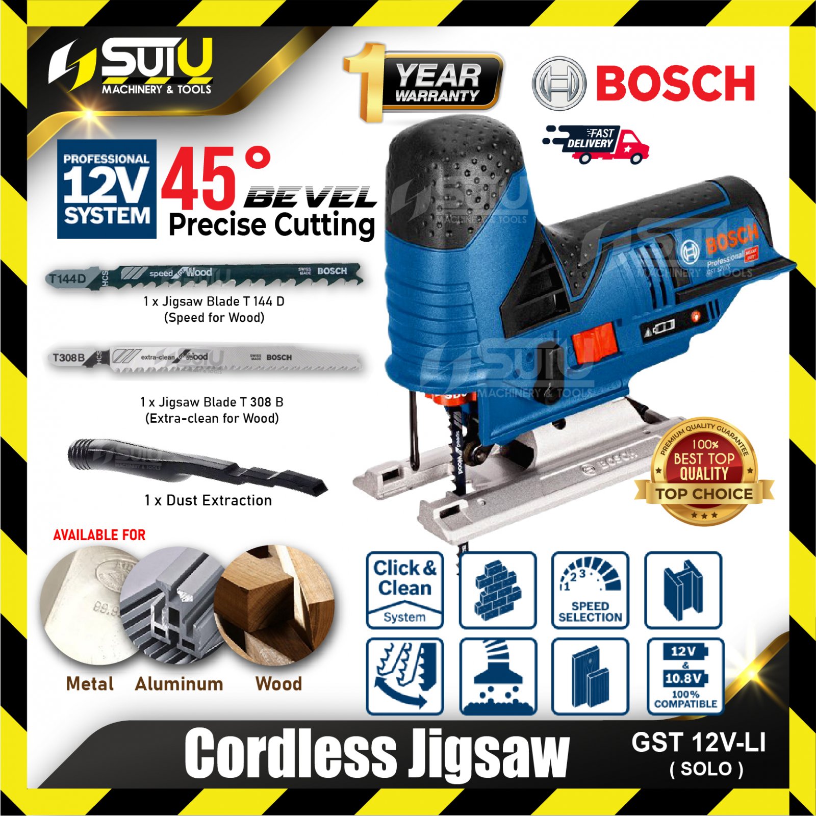 BOSCH GST 12V LI GST12V LI 12V Cordless Jig Saw SOLO Without