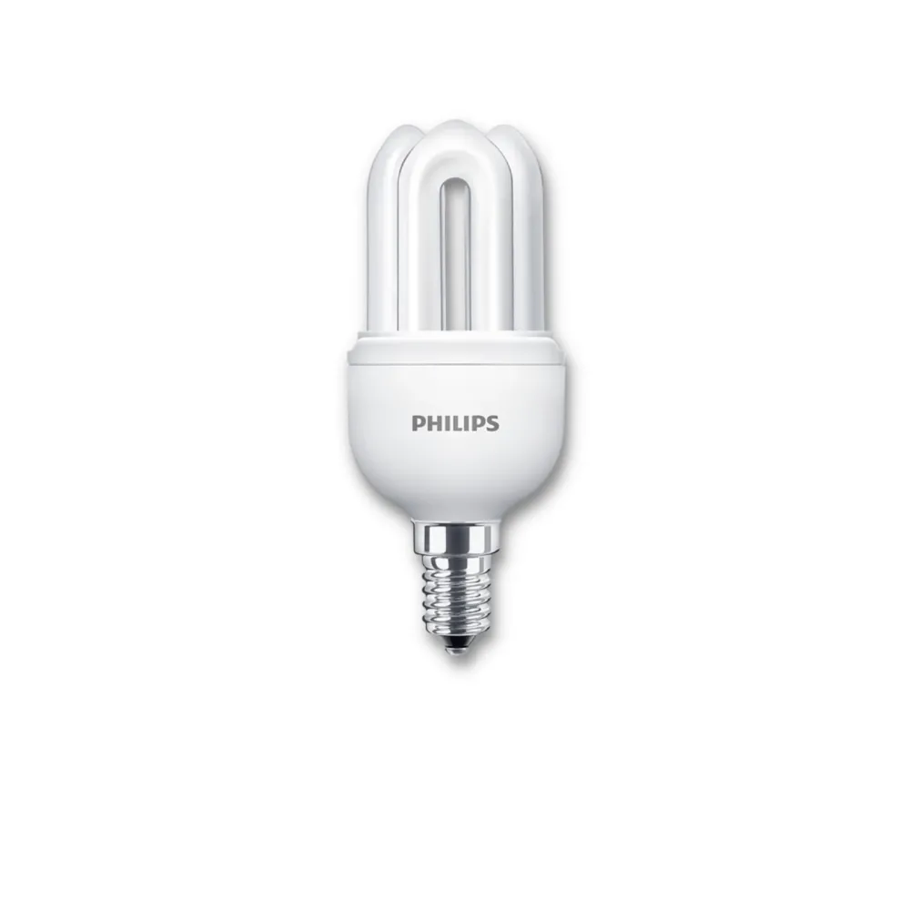 PHILIPS GENIE 8W 220-240V E14 ENERGY SAVER BULBS [2700K/6500K] 