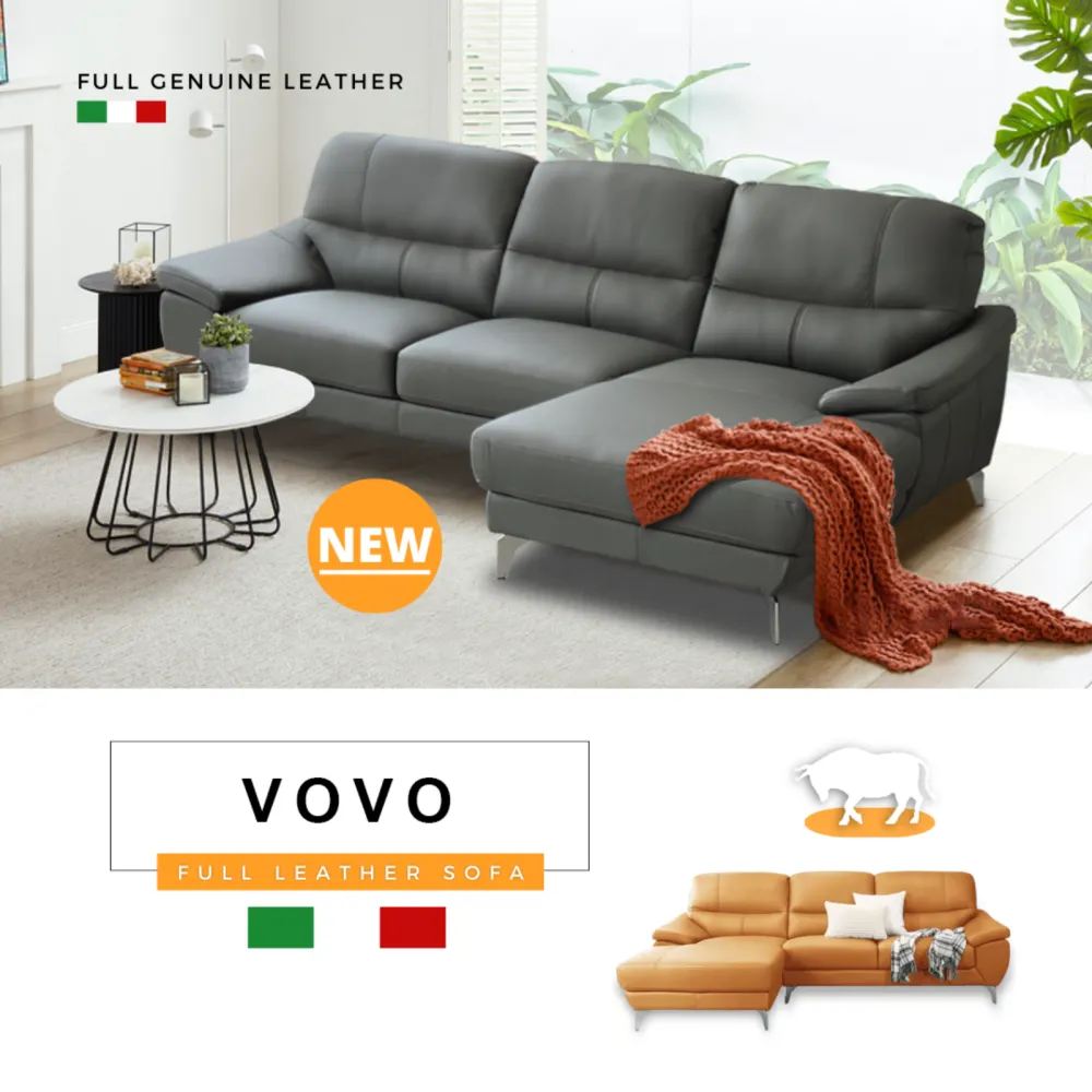 VOVO Full Leather L Shape Sofa